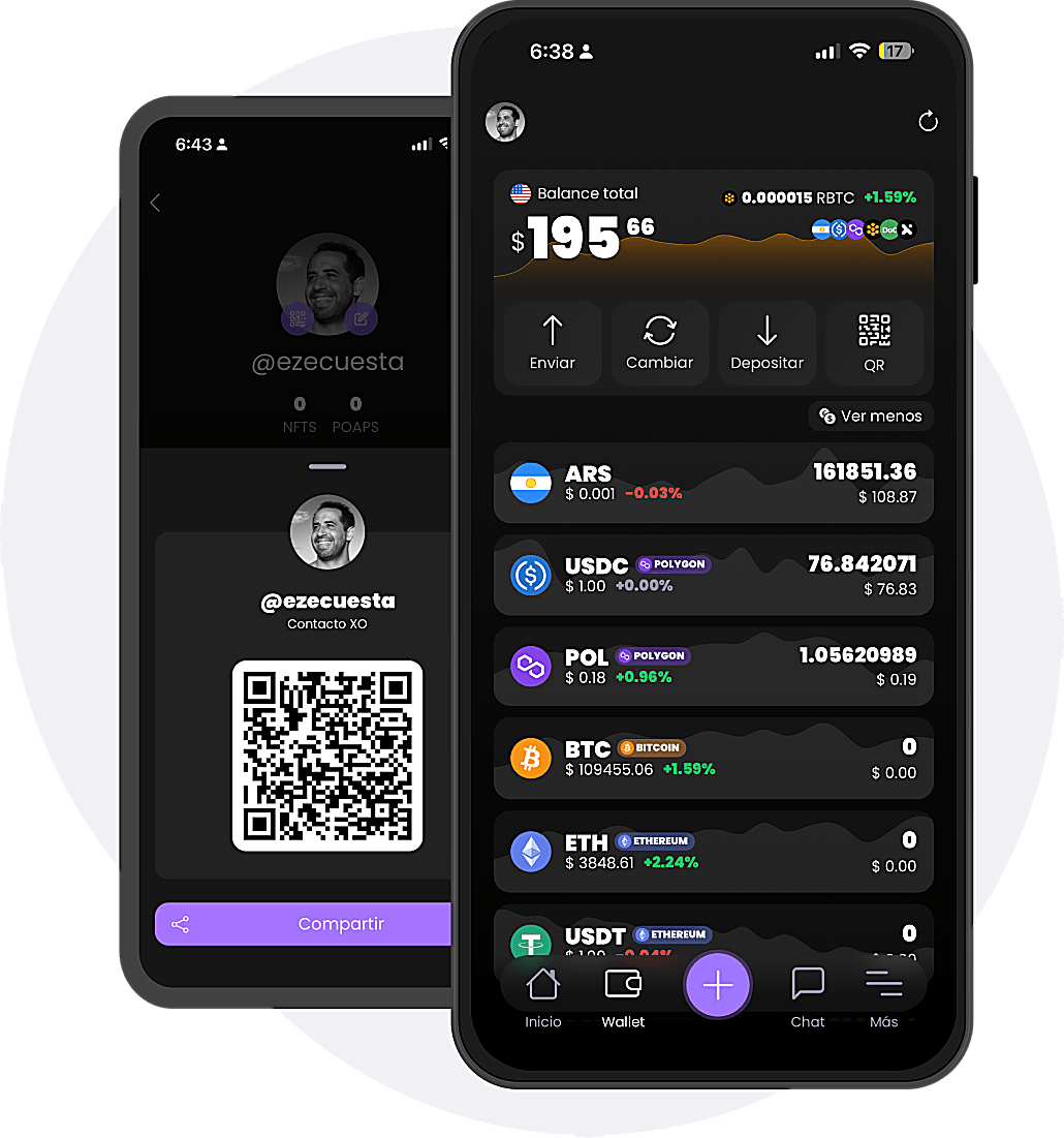 Beexo wallet app showing total balance and crypto assets
